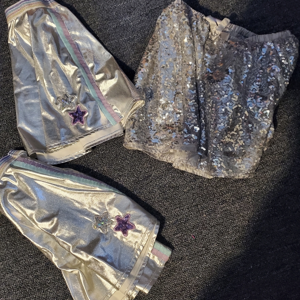 Girls silver glitter skirts! Great condition!